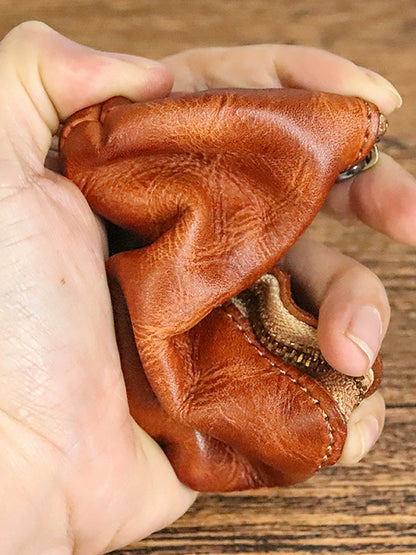 Women Retro Leather Zipper Multifunction Wallet