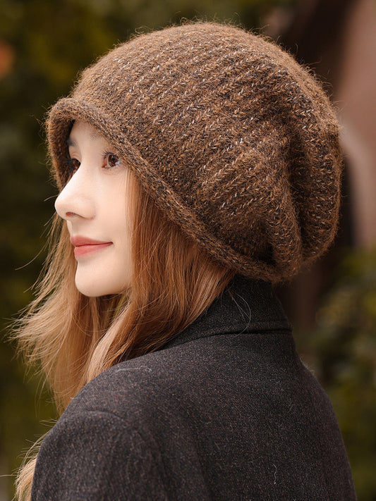 Women Winter Pure Color Knitted Hat