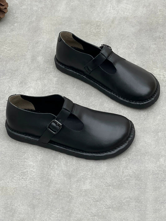 Women Vintage Spring Genuine Leather Flat Shoes