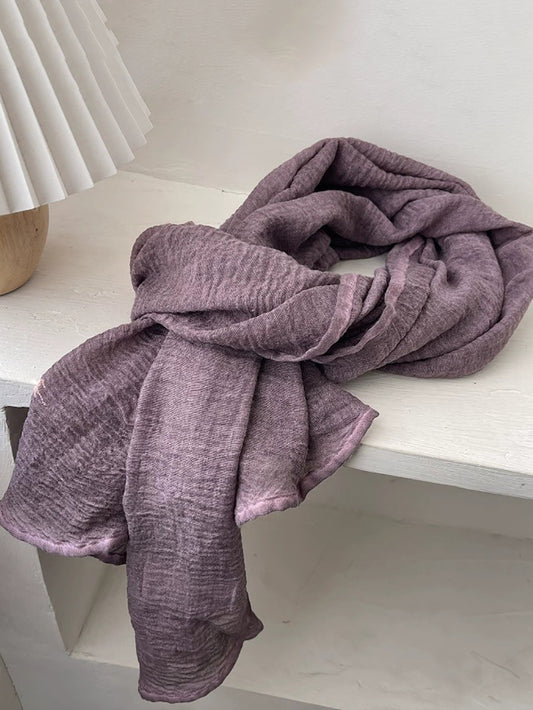 Women Spring Retro Pure Color Shawl Scarf