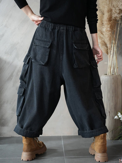Women Spring Casual Pure Color Harem Pants