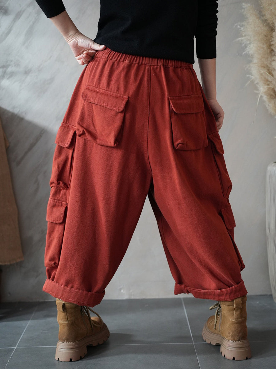 Women Spring Casual Pure Color Harem Pants