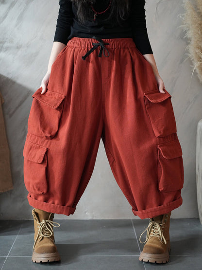 Women Spring Casual Pure Color Harem Pants