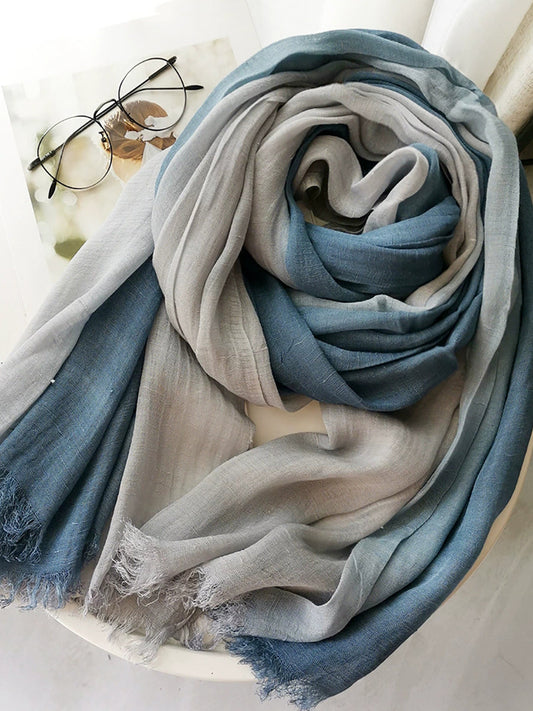 Women Vintage Summer Colorblock Shawl Scarf