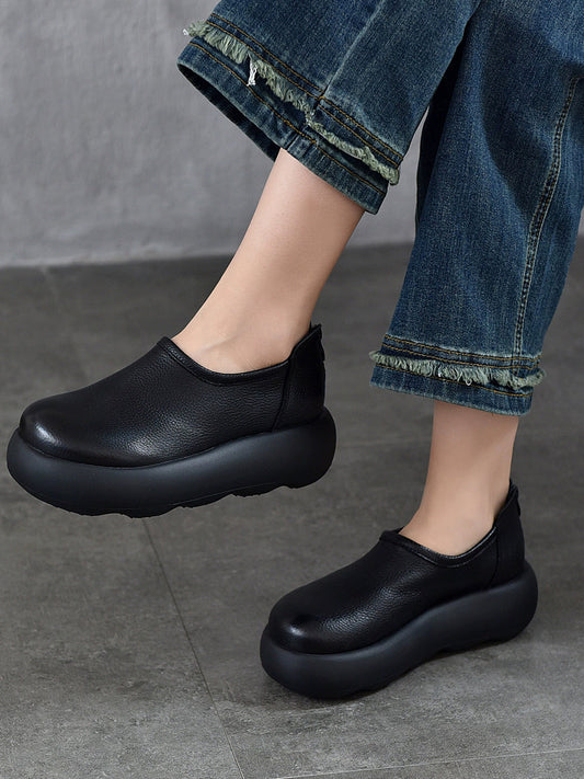Women Casual Genuine Leather Platform Shoes