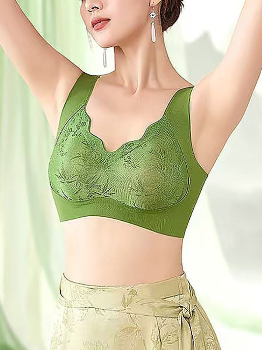 2 Pieces Women Casual Bamboo One-piece Wireless Bra
