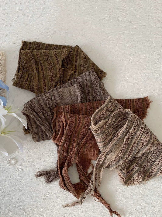 Women Vintage Floral Triangle Scarf