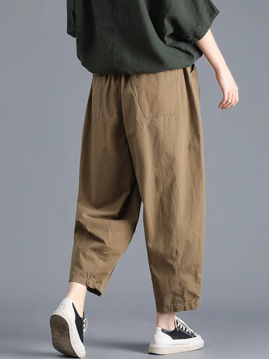 Plus Size Women Spring Casual 100%Cotton Harem Pants