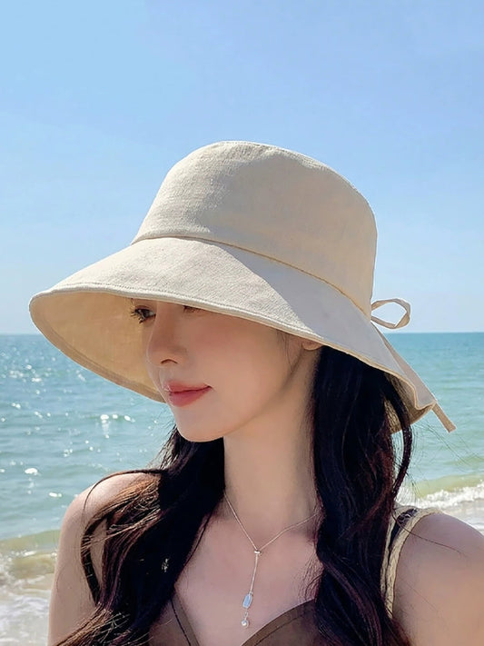 Women Summer Casual Pure Color Sunproof Hat