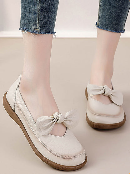 Women Vintage Genuine Leather Low Heel Shoes