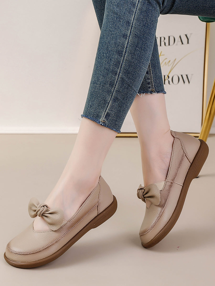 Women Vintage Genuine Leather Low Heel Shoes