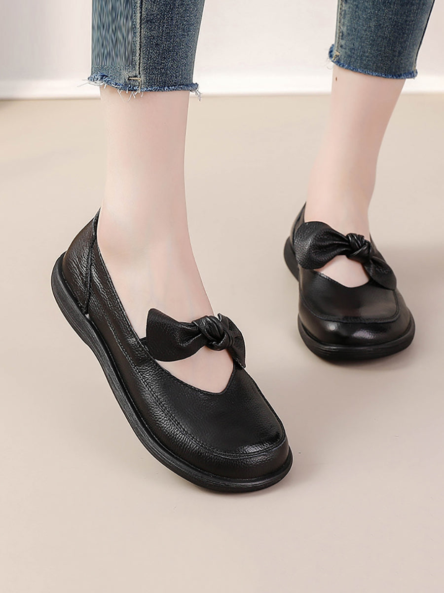 Women Vintage Genuine Leather Low Heel Shoes