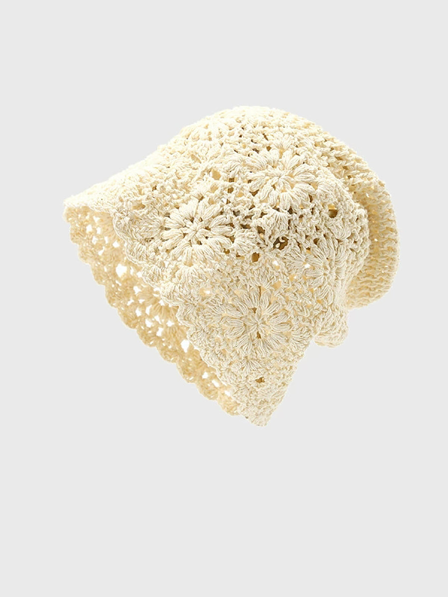 Women Summer Flower Knitted Hat