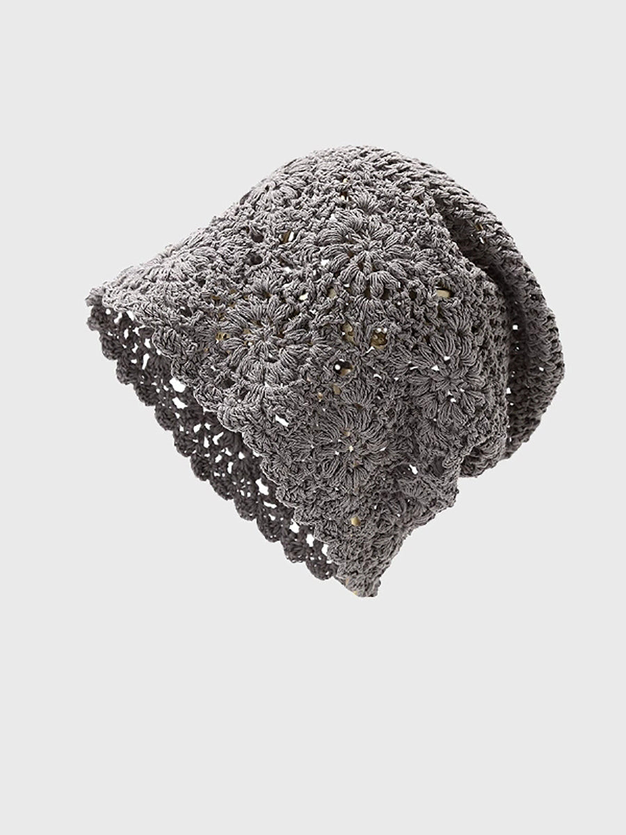 Women Summer Flower Knitted Hat