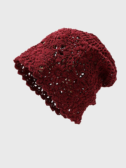 Women Summer Flower Knitted Hat