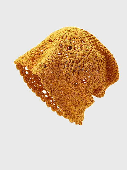 Women Summer Flower Knitted Hat