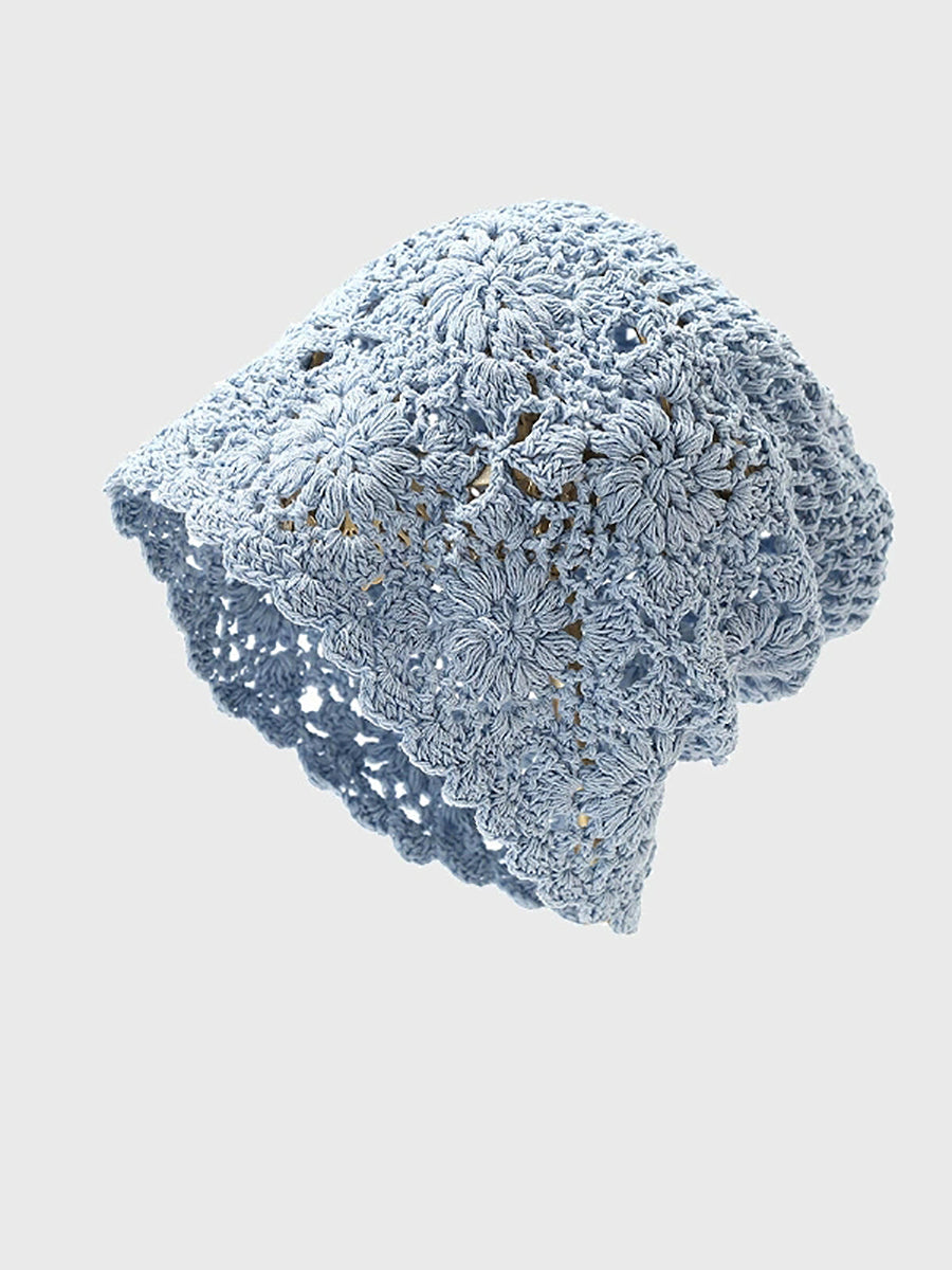 Women Summer Flower Knitted Hat
