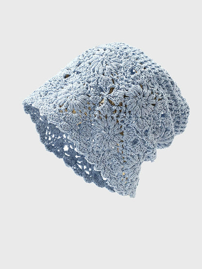 Women Summer Flower Knitted Hat