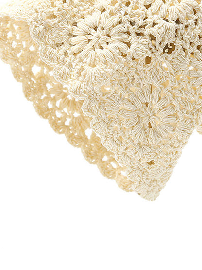 Women Summer Flower Knitted Hat