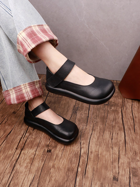 Women Vintage Soft Genuine Leather Flat Shoes