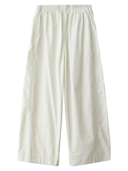 Plus Size Women Summer Casual Pure Color Straight Pants