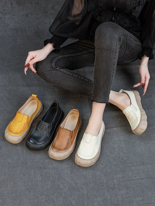 Women Summer Genuine Leather Flat Shoes