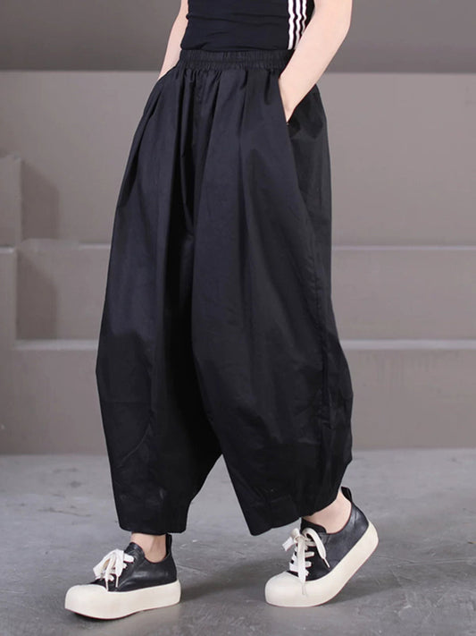 Plus Size Women Spring Casual Pure Color Bloomers