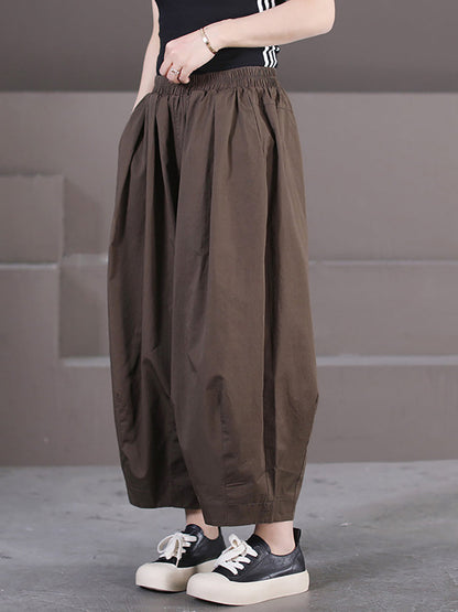 Plus Size Women Spring Casual Pure Color Bloomers