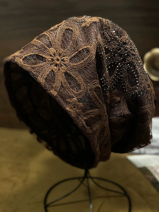 Women Artsy Summer Embroidery Lace Hat