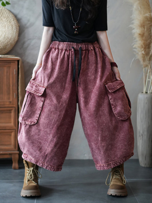 Women Summer Vintage Denim Harem Pants