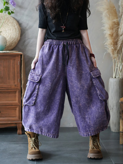 Women Summer Vintage Denim Harem Pants