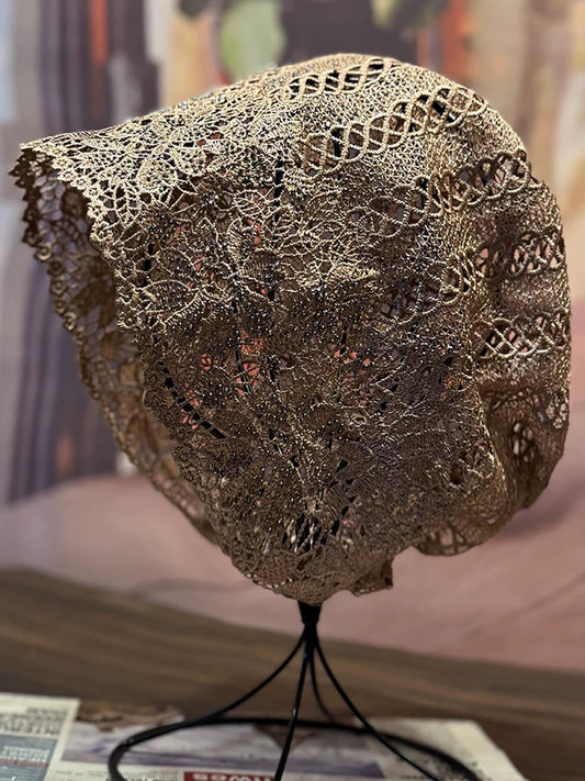 Summer Artsy Flower Lace Knitted Hollow Out Hat