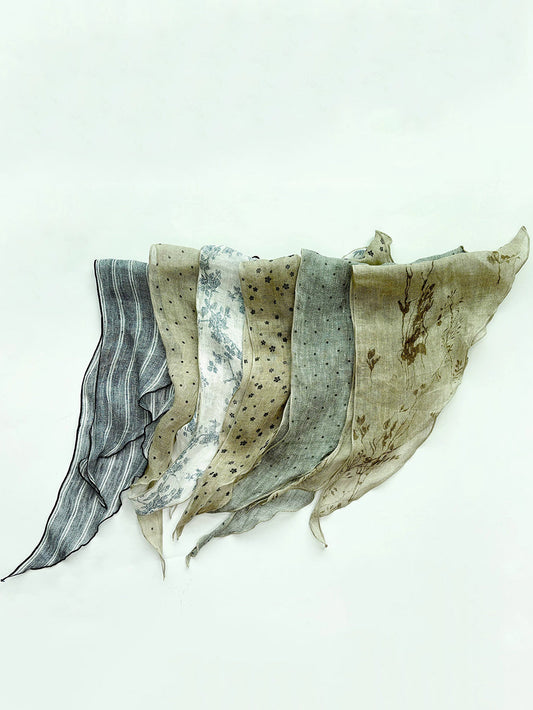 Women Summer Thin Linen Triangle Scarf
