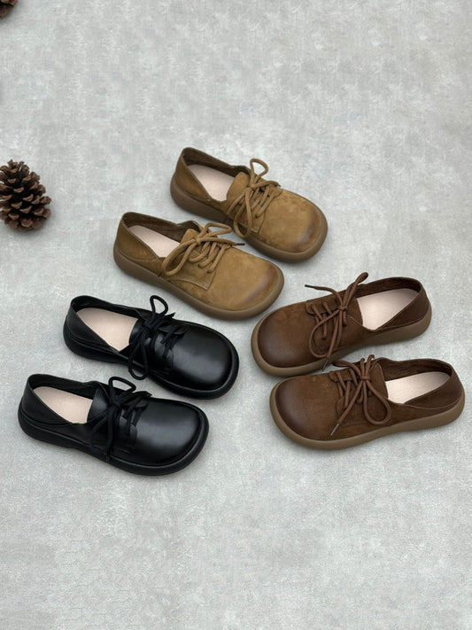 Women Summer Casual Genuine Leather Flat Shoes