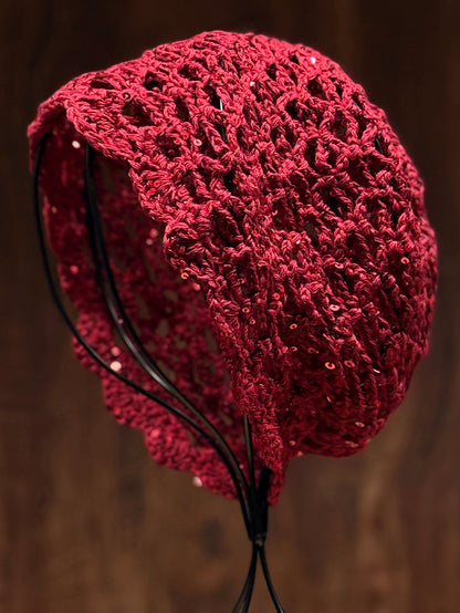 Women Summer Hollow Out Knitted Slouchy Beanie