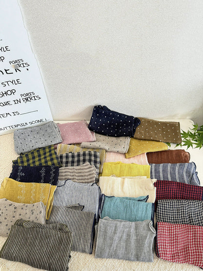 Women Summer Stripe Plaid Soft Triangle Scarf