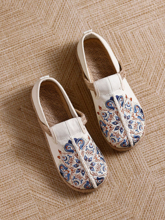 Women Summer Ethnic Embroidery Cnavas Shoes