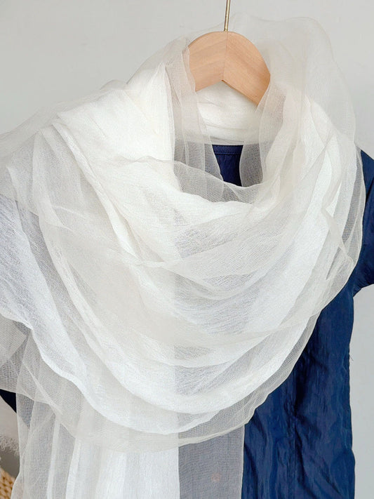 Women Artsy Summer Pure Color Double-layer Scarf