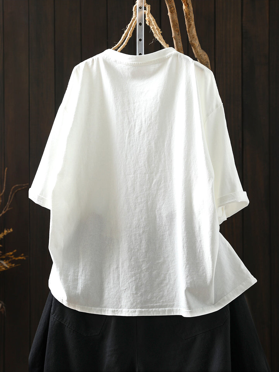 Plus Size Women Summer Casual Elephant Cotton T-Shirt