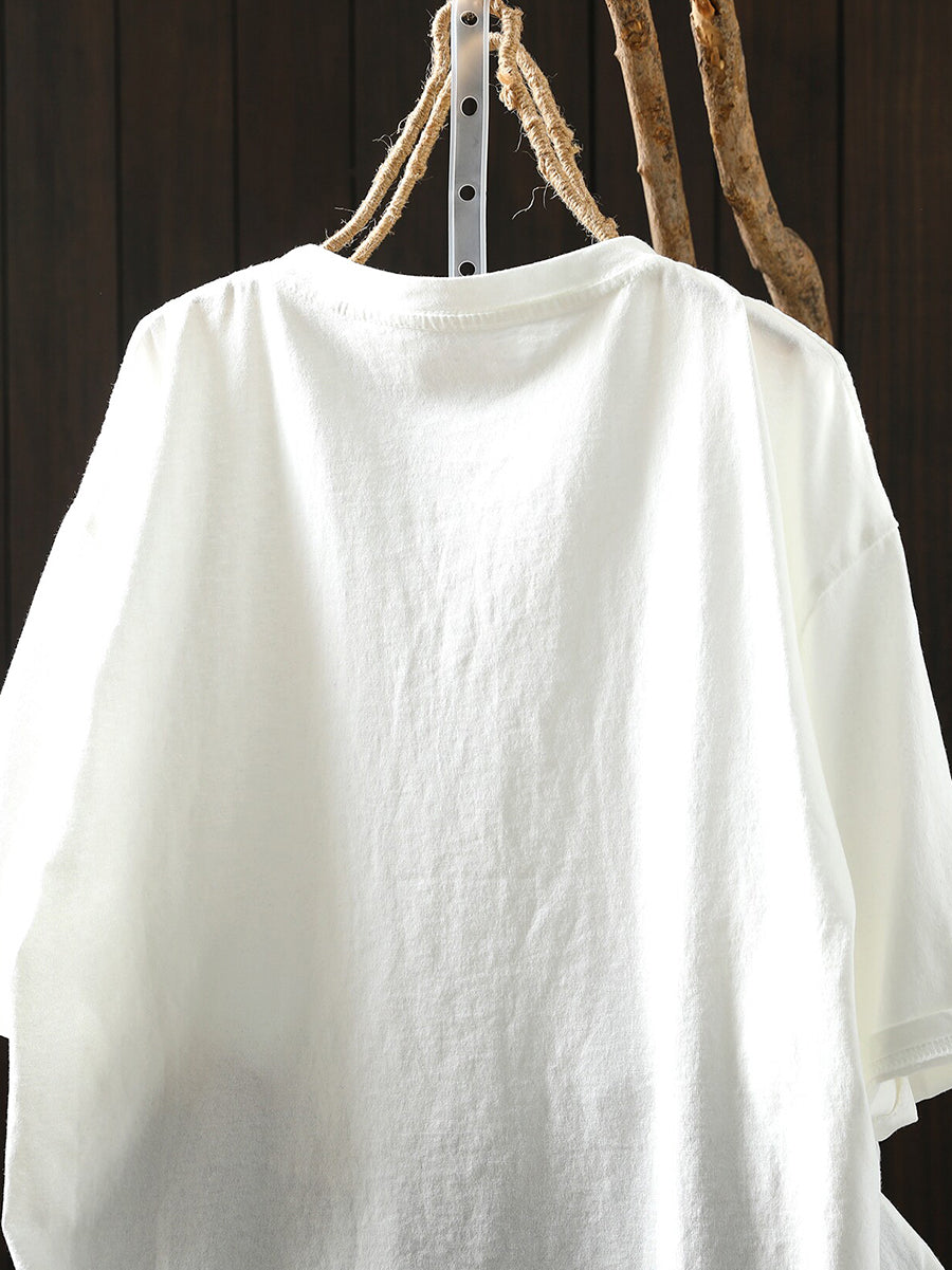 Plus Size Women Summer Casual Elephant Cotton T-Shirt
