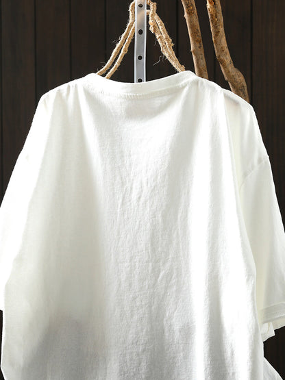 Plus Size Women Summer Casual Elephant Cotton T-Shirt
