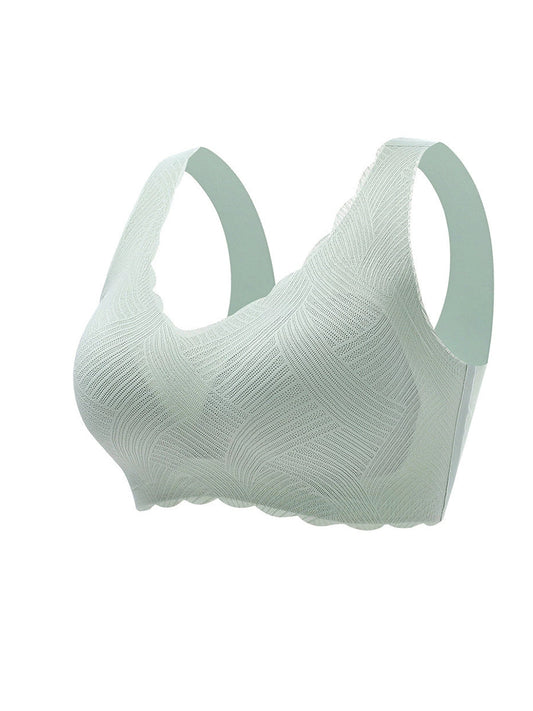 Women Artsy Summer Pure Color Soft One-piece Wireless Bra