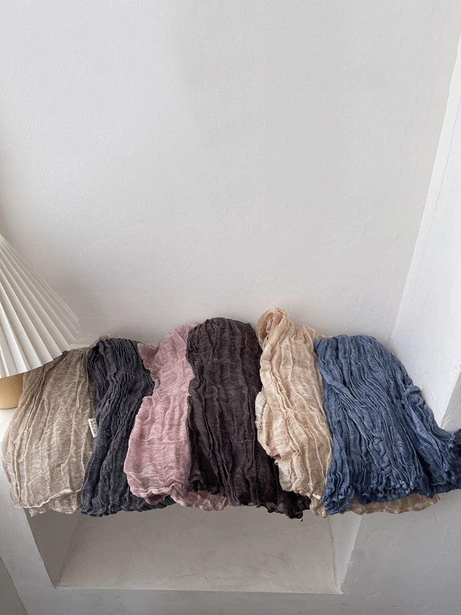 Women Literary Ethnic Pleated Shawl Scarf