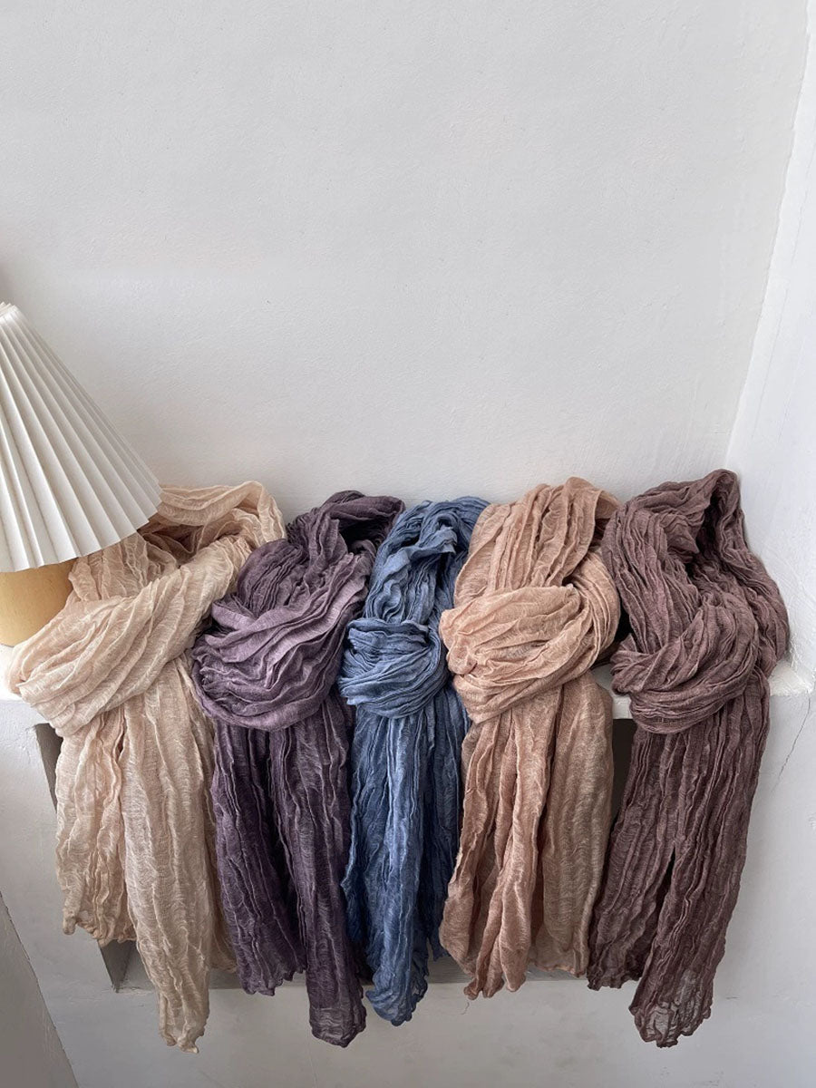 Women Literary Ethnic Pleated Shawl Scarf