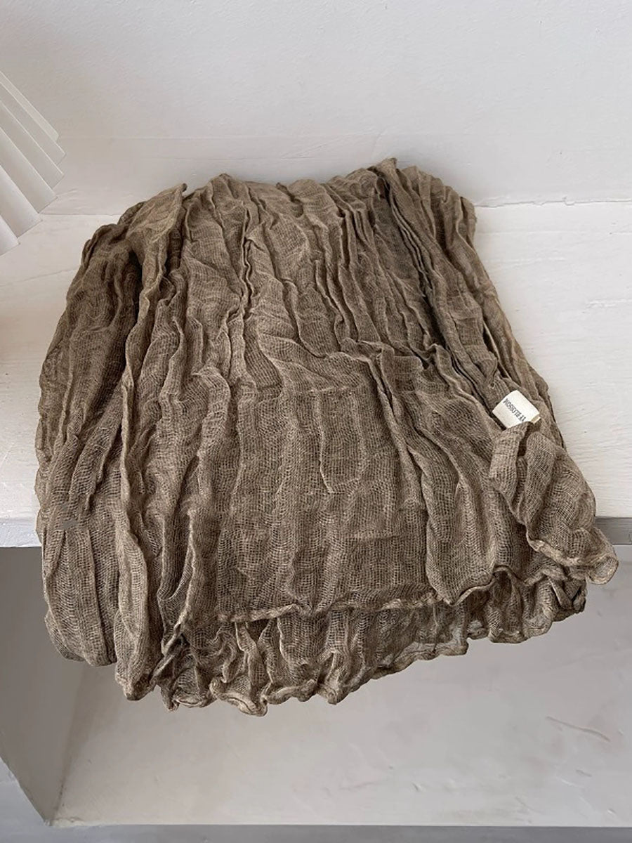 Women Literary Ethnic Pleated Shawl Scarf