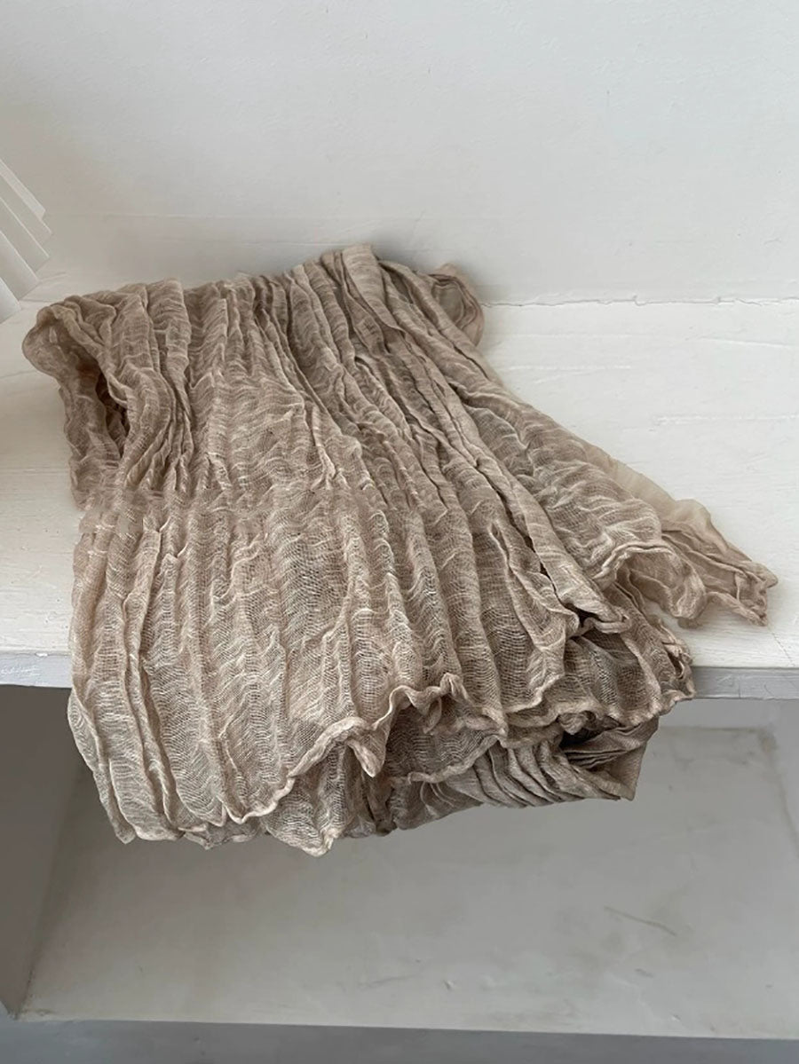 Women Literary Ethnic Pleated Shawl Scarf