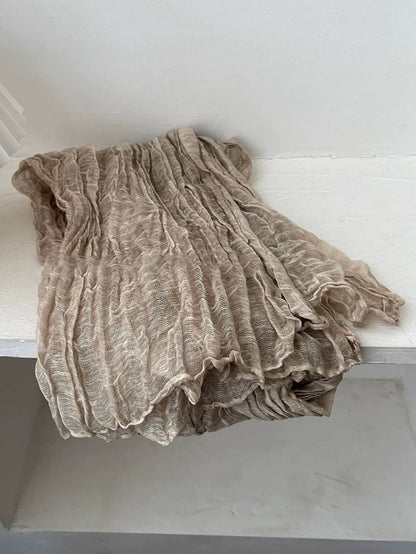 Women Literary Ethnic Pleated Shawl Scarf