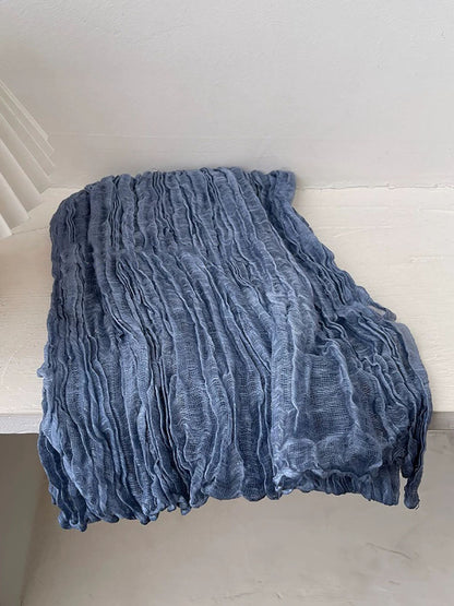 Women Literary Ethnic Pleated Shawl Scarf