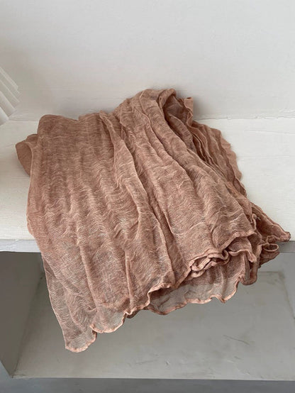 Women Literary Ethnic Pleated Shawl Scarf