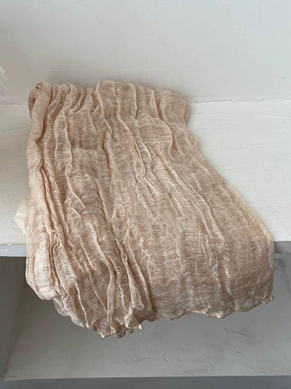 Women Literary Ethnic Pleated Shawl Scarf
